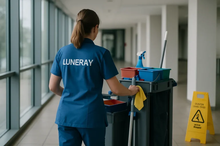Bureau propre et bien rangé après un nettoyage professionnel à Luneray.