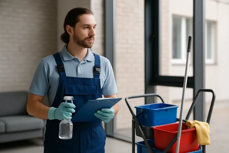 Équipe de nettoyage professionnelle à l'intérieur d'un appartement à BARENTIN, en pleine activité.