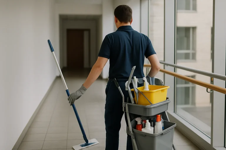 Équipe de nettoyage professionnelle à Saint-Pierre-les-Elbeuf utilisant des équipements modernes.