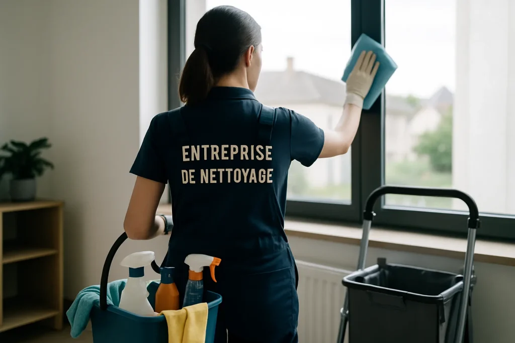 Un professionnel nettoyant un appartement insalubre à Duclair avec des équipements modernes.